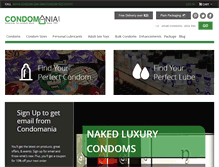 Tablet Screenshot of condomania.com